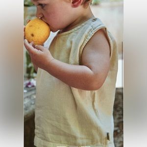 POUDRE ORGANIC 
Ceylon Double Organic Cotton Muslin Tank Top -Ecru